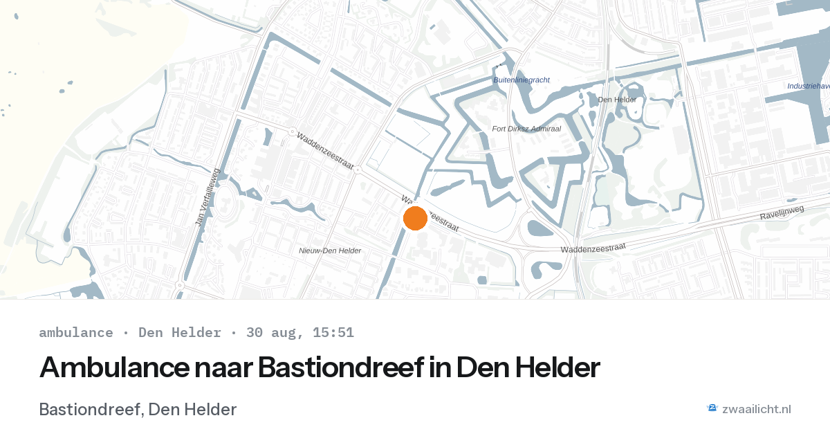 Ambulance naar Bastiondreef in Den Helder — 30 aug 2026
