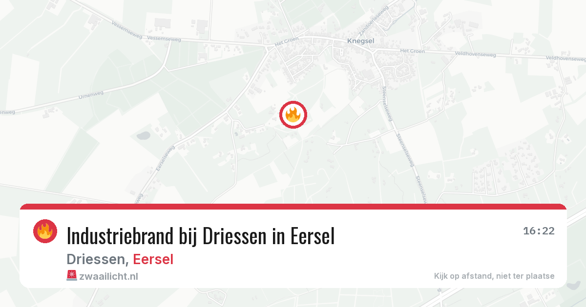Industriebrand bij Driessen in Eersel — 16 mrt 2026