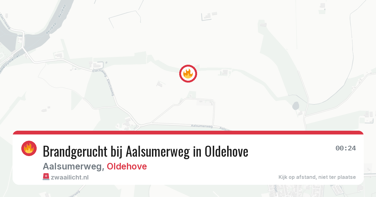 Brandgerucht bij Aalsumerweg in Oldehove — 9 jun 2026