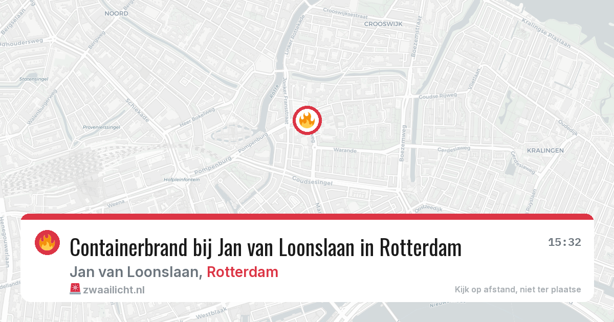 Containerbrand bij Jan van Loonslaan in Rotterdam — 27 apr 2026