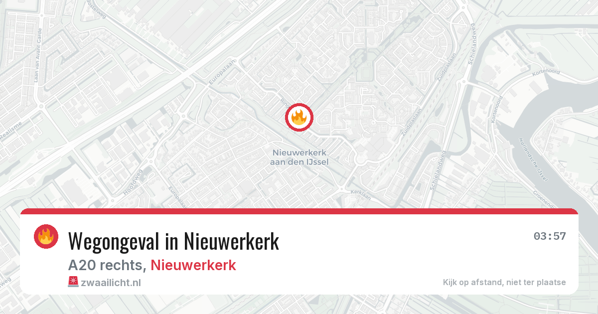 Wegongeval in Nieuwerkerk — 25 mrt 2026