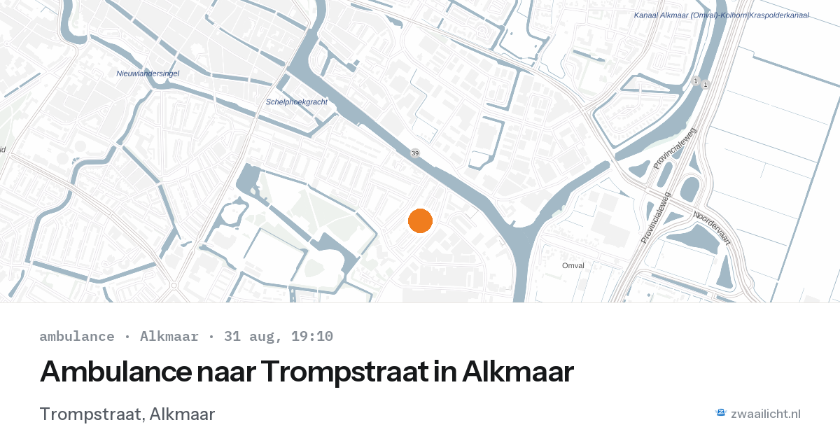 Ambulance naar Trompstraat in Alkmaar — 31 aug 2026