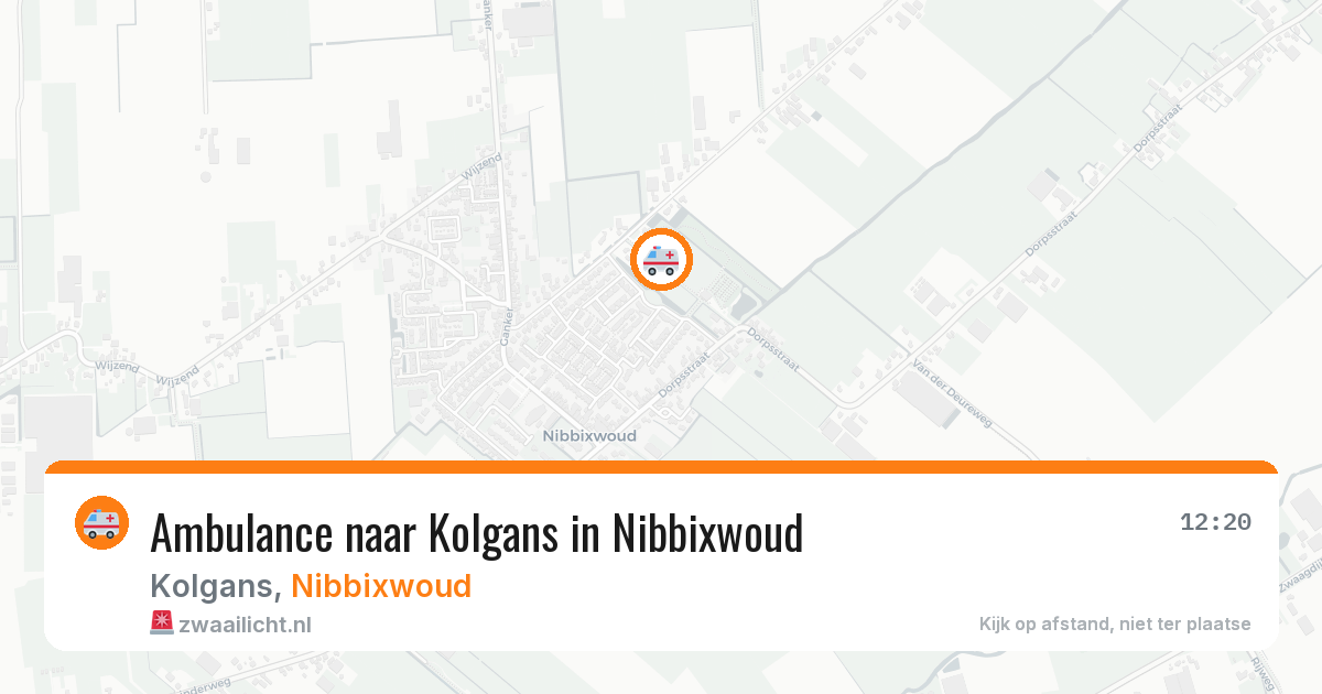 Ambulance naar Kolgans in Nibbixwoud — 8 aug 2026