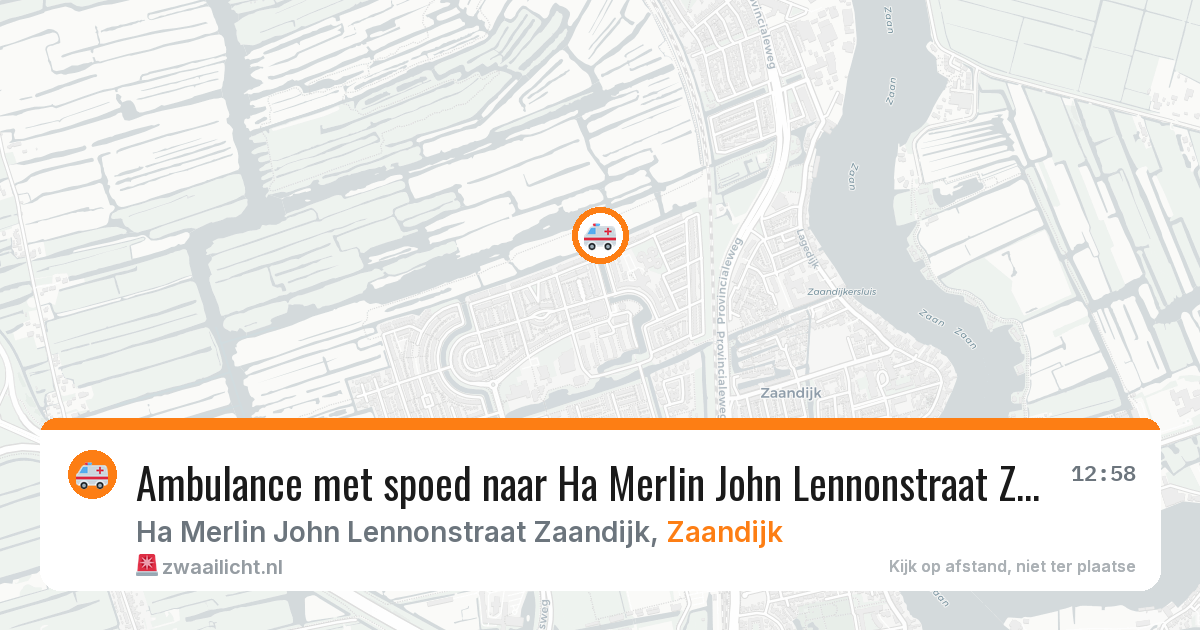 Ambulance met spoed naar Ha Merlin John Lennonstraat Zaandijk in Zaandijk — 7 jul 2026