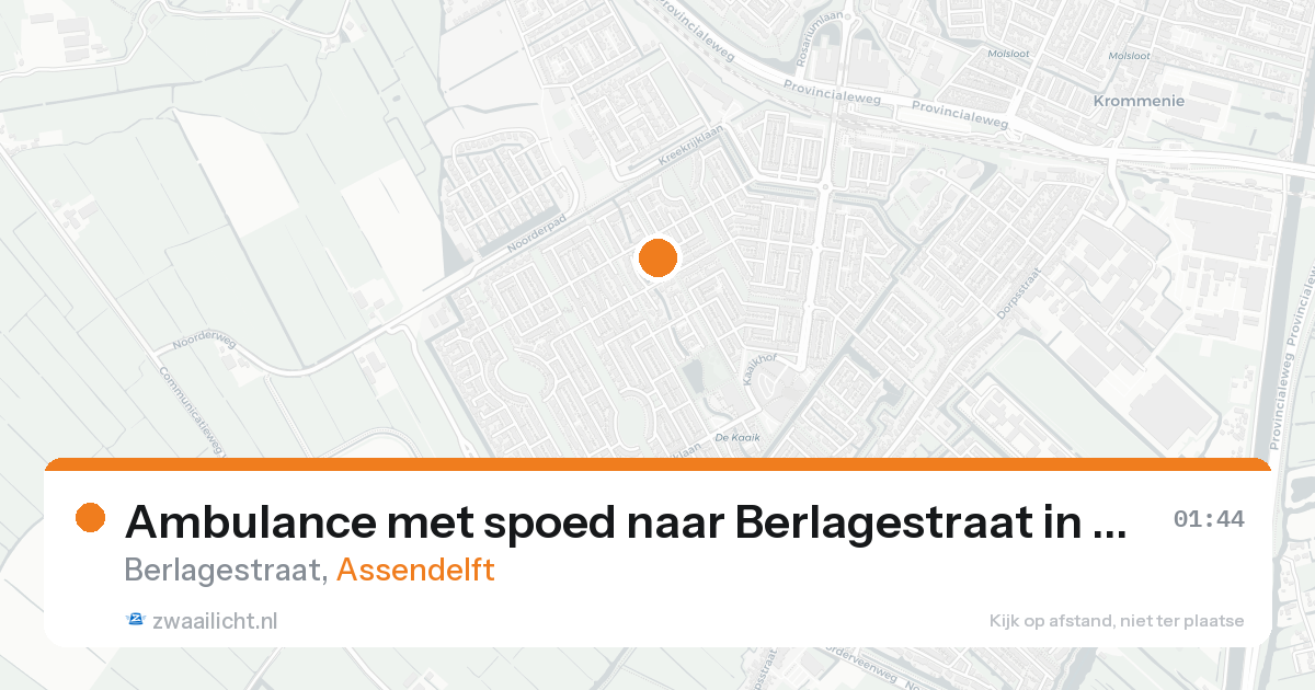 Ambulance met spoed naar Berlagestraat in Assendelft — 19 mei 2026