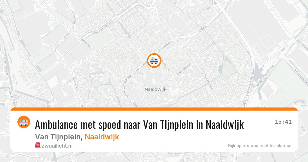 Ambulance met spoed naar Van Tijnplein in Naaldwijk — 23 mei 2026