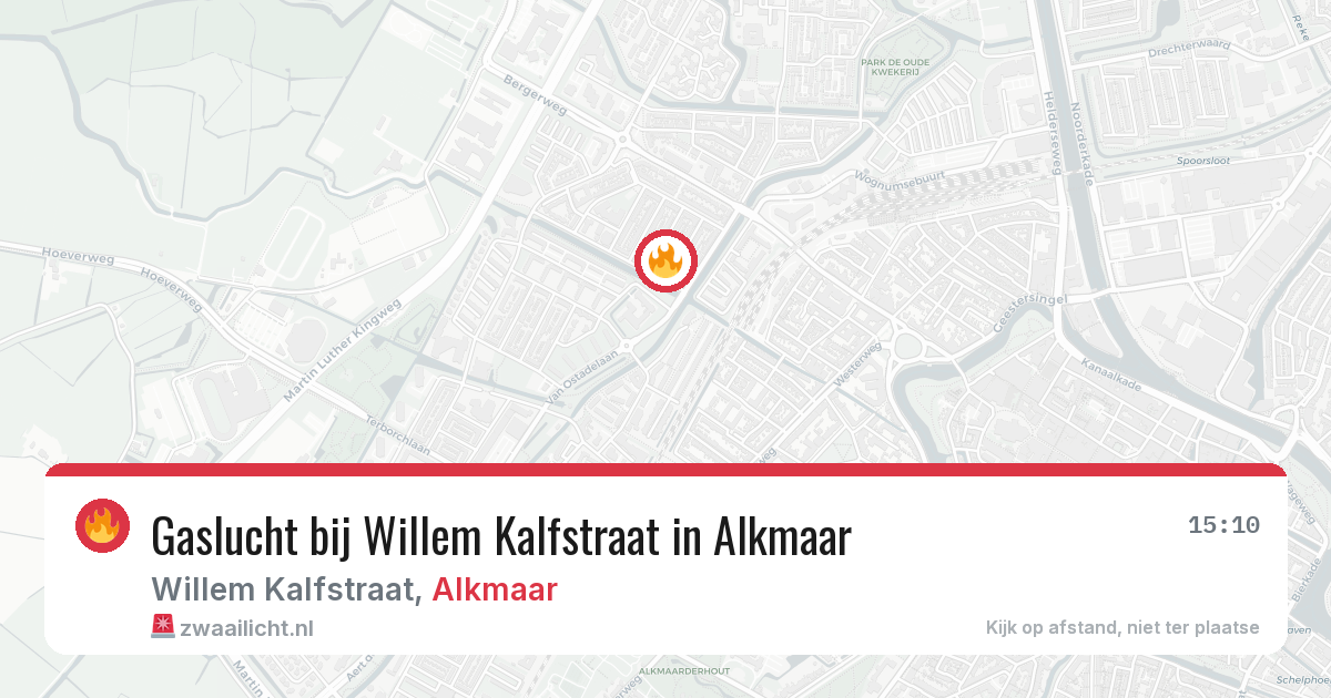 Gaslucht bij Willem Kalfstraat in Alkmaar — 4 jul 2026