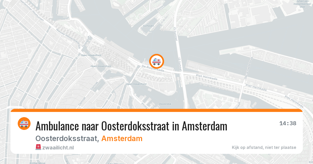 Ambulance naar Oosterdoksstraat in Amsterdam — 16 jul 2026