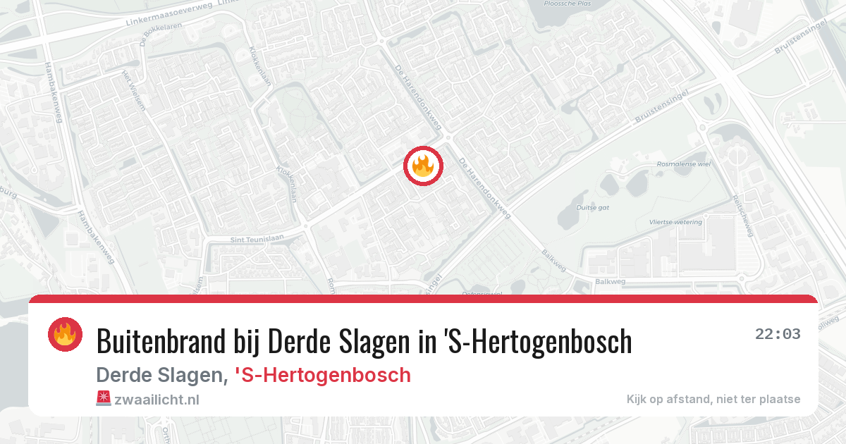 Buitenbrand bij Derde Slagen in 'S-Hertogenbosch — 25 mei 2026