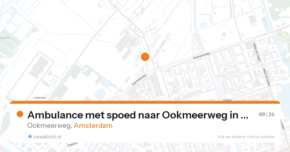 Ambulance met spoed naar Ookmeerweg in Amsterdam — 26 aug 2026