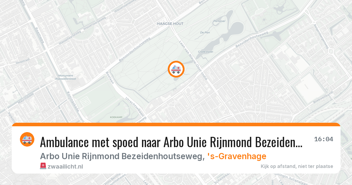 Ambulance met spoed naar Arbo Unie Rijnmond Bezeidenhoutseweg in 's-Gravenhage — 22 jun 2026