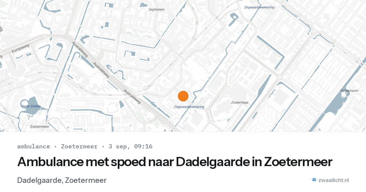 Ambulance met spoed naar Dadelgaarde in Zoetermeer — 3 sep 2026