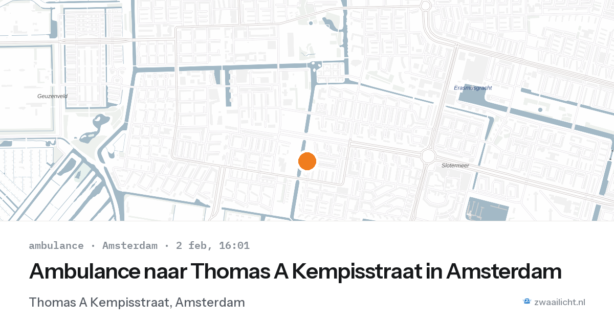 Ambulance naar Thomas A Kempisstraat in Amsterdam — 2 feb 2026