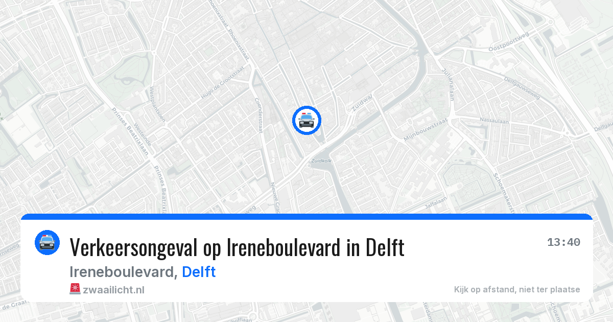 Verkeersongeval op Ireneboulevard in Delft — 27 apr 2026
