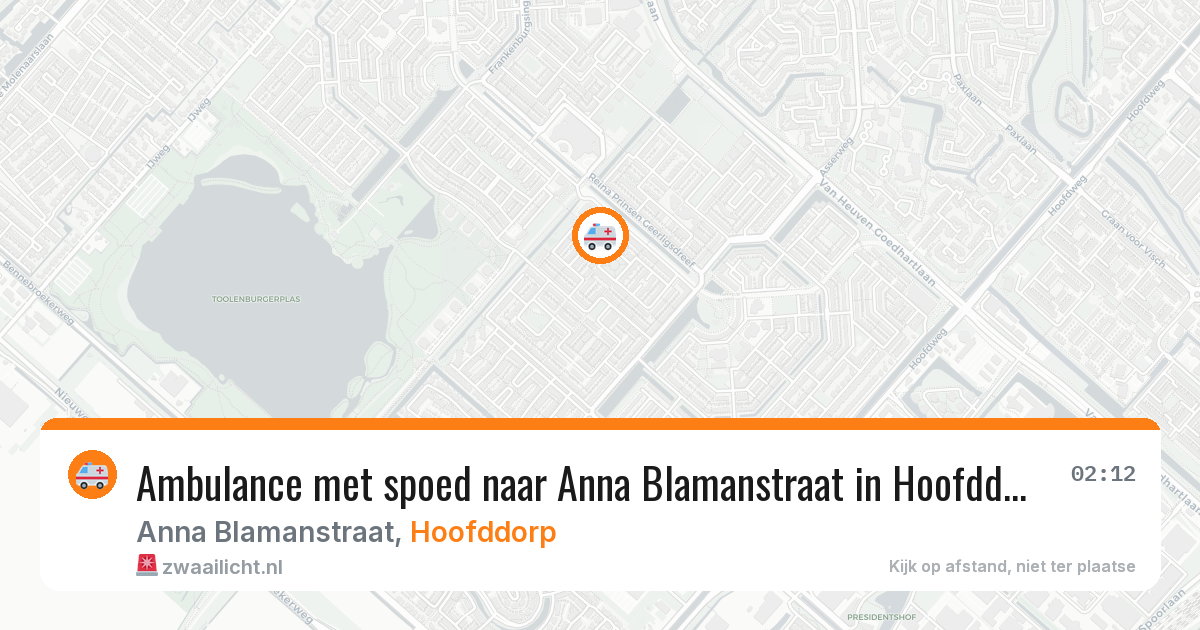 Ambulance met spoed naar Anna Blamanstraat in Hoofddorp — 28 jan 2026