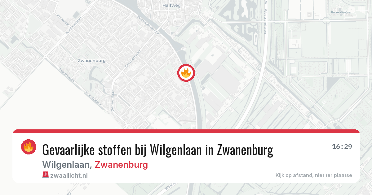 Gevaarlijke stoffen bij Wilgenlaan in Zwanenburg — 4 jun 2026