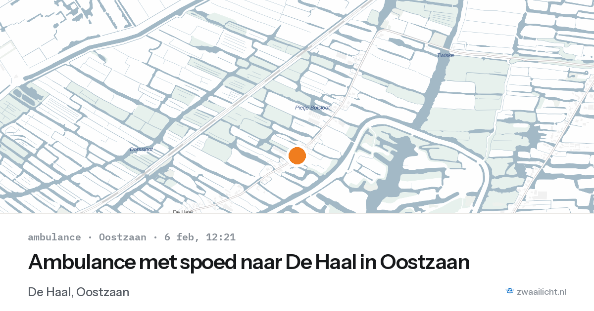 Ambulance met spoed naar De Haal in Oostzaan — 6 feb 2026