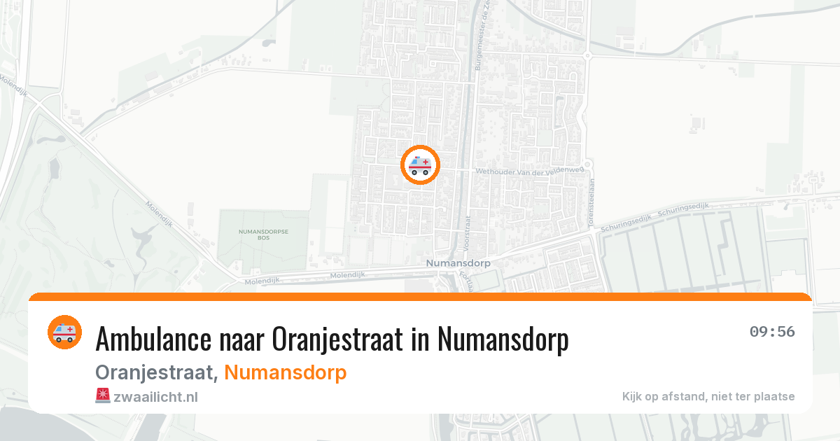 Ambulance naar Oranjestraat in Numansdorp — 1 aug 2026