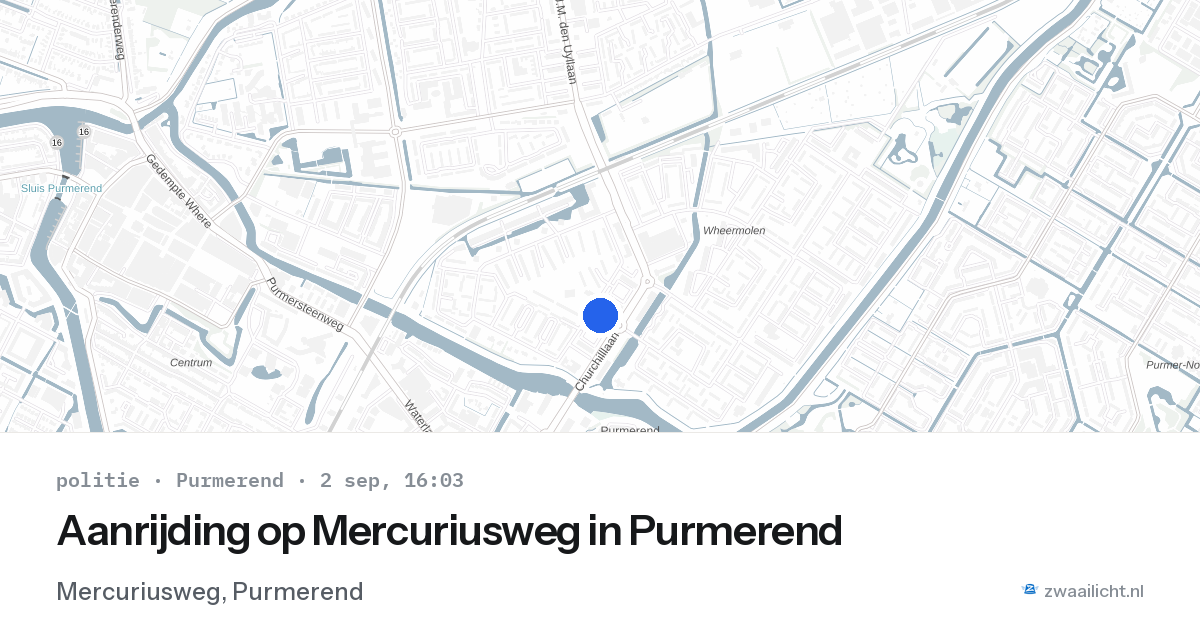 Aanrijding op Mercuriusweg in Purmerend — 2 sep 2026