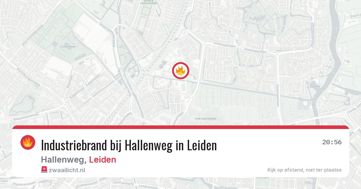 Industriebrand bij Hallenweg in Leiden — 10 mei 2026