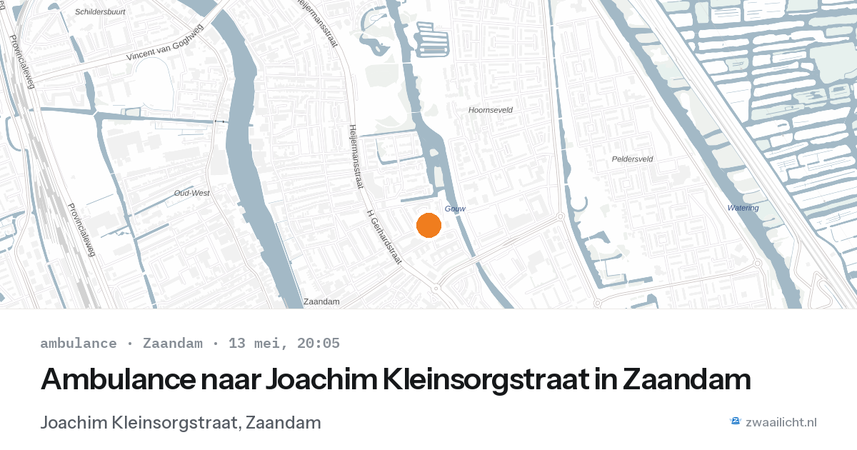 Ambulance naar Joachim Kleinsorgstraat in Zaandam — 13 mei 2026