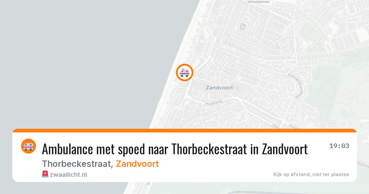 Ambulance met spoed naar Thorbeckestraat in Zandvoort — 10 aug 2026