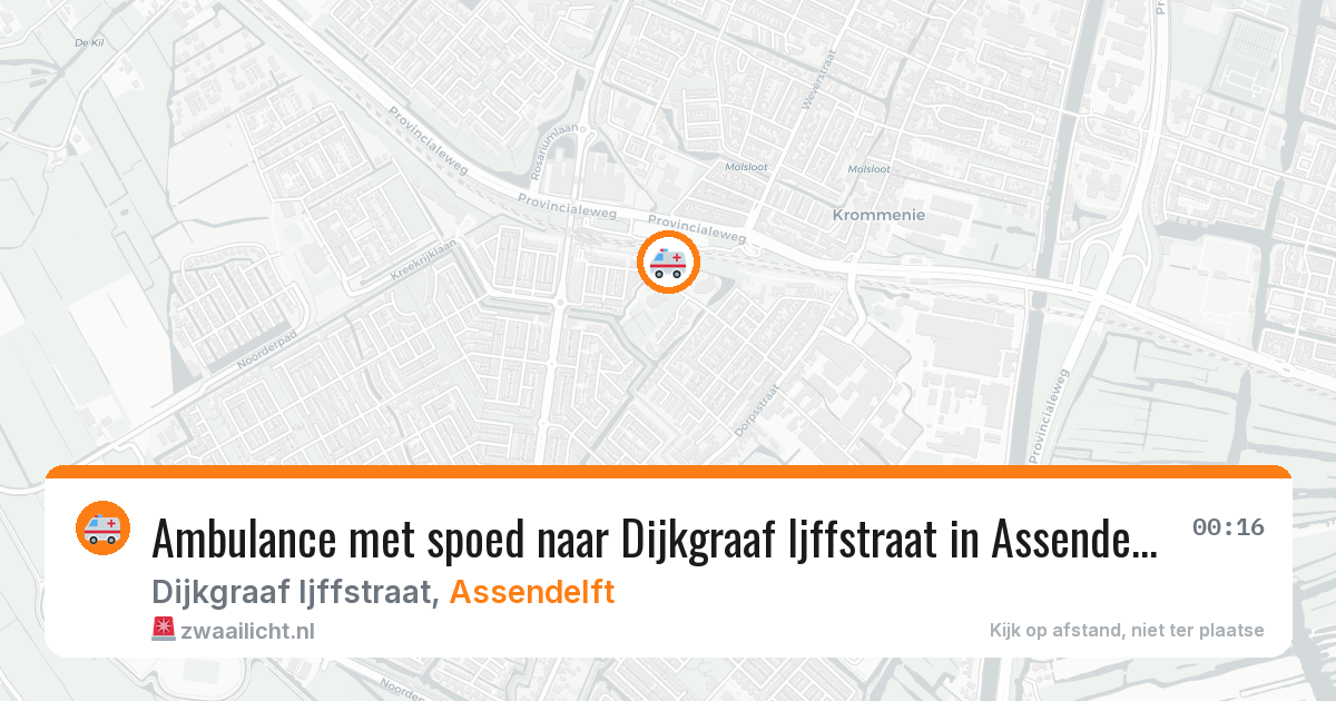 Ambulance met spoed naar Dijkgraaf Ijffstraat in Assendelft — 4 mei 2026