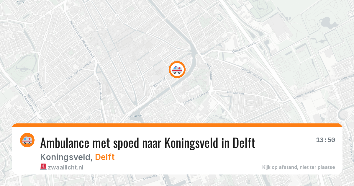 Ambulance met spoed naar Koningsveld in Delft — 14 mei 2026