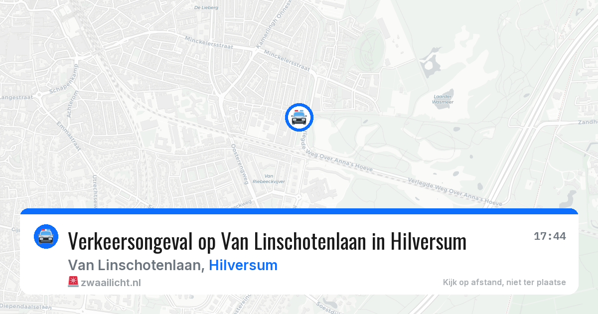 Verkeersongeval op Van Linschotenlaan in Hilversum — 21 jul 2026