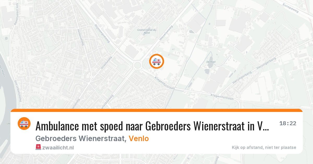 Ambulance met spoed naar Gebroeders Wienerstraat in Venlo — 31 jul 2026