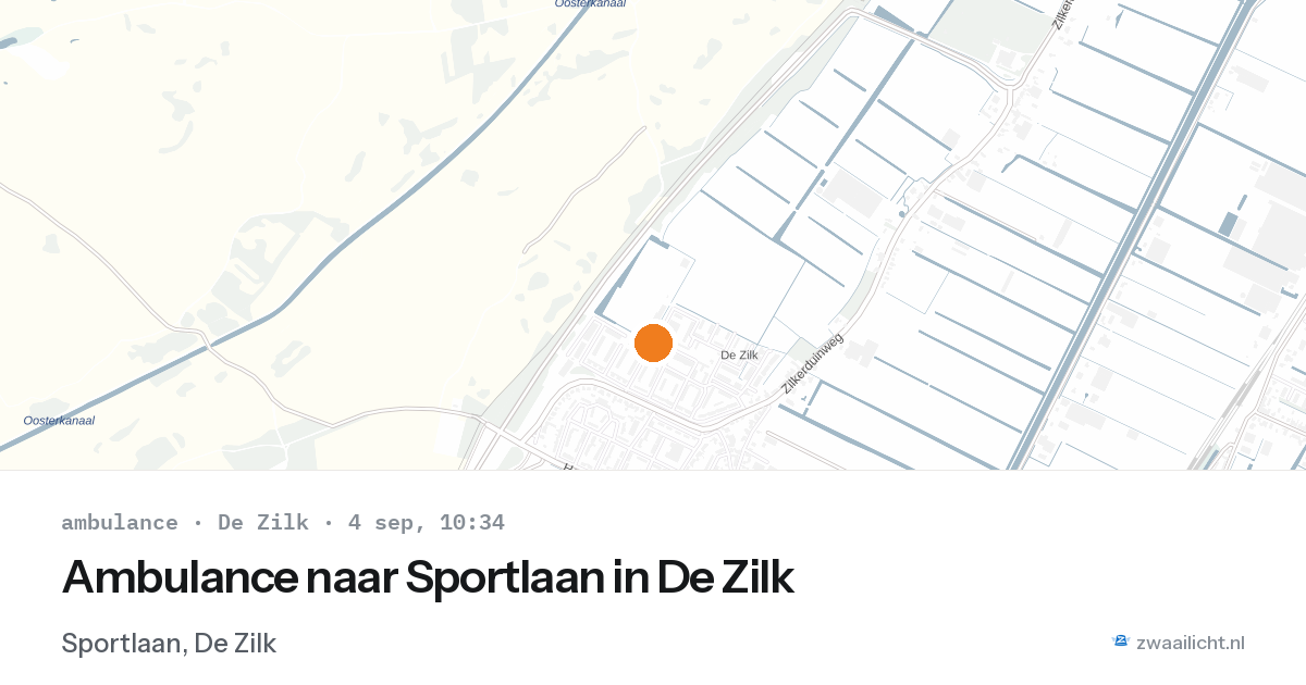 Ambulance naar Sportlaan in De Zilk — 4 sep 2026