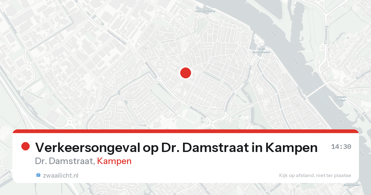 Verkeersongeval op Dr. Damstraat in Kampen — 17 aug 2026