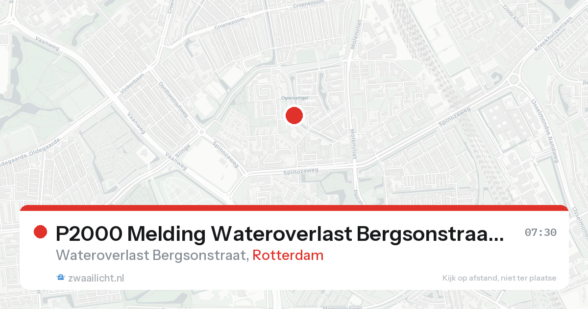 P2000 Melding Wateroverlast Bergsonstraat, Rotterdam — 31 jan 2026