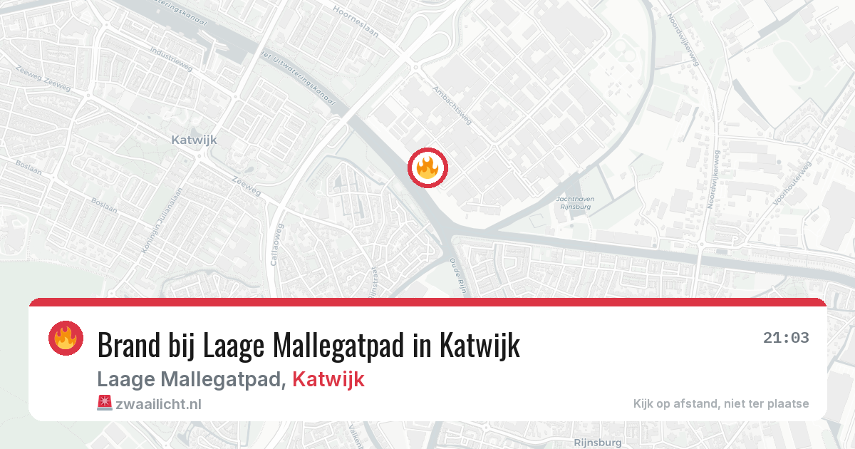 Brand bij Laage Mallegatpad in Katwijk — 10 apr 2026