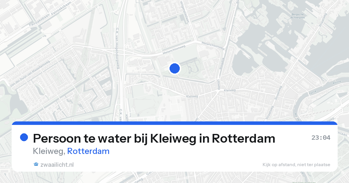 Persoon te water bij Kleiweg in Rotterdam — 18 aug 2026