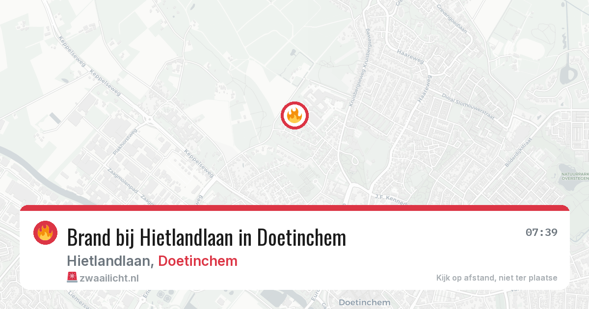 Brand bij Hietlandlaan in Doetinchem — 18 jul 2026