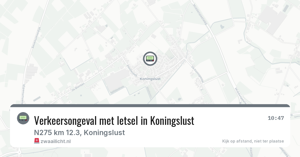 Verkeersongeval met letsel in Koningslust — 24 jul 2026