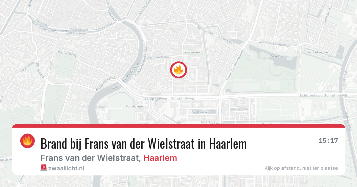 Brand bij Frans van der Wielstraat in Haarlem — 3 aug 2026