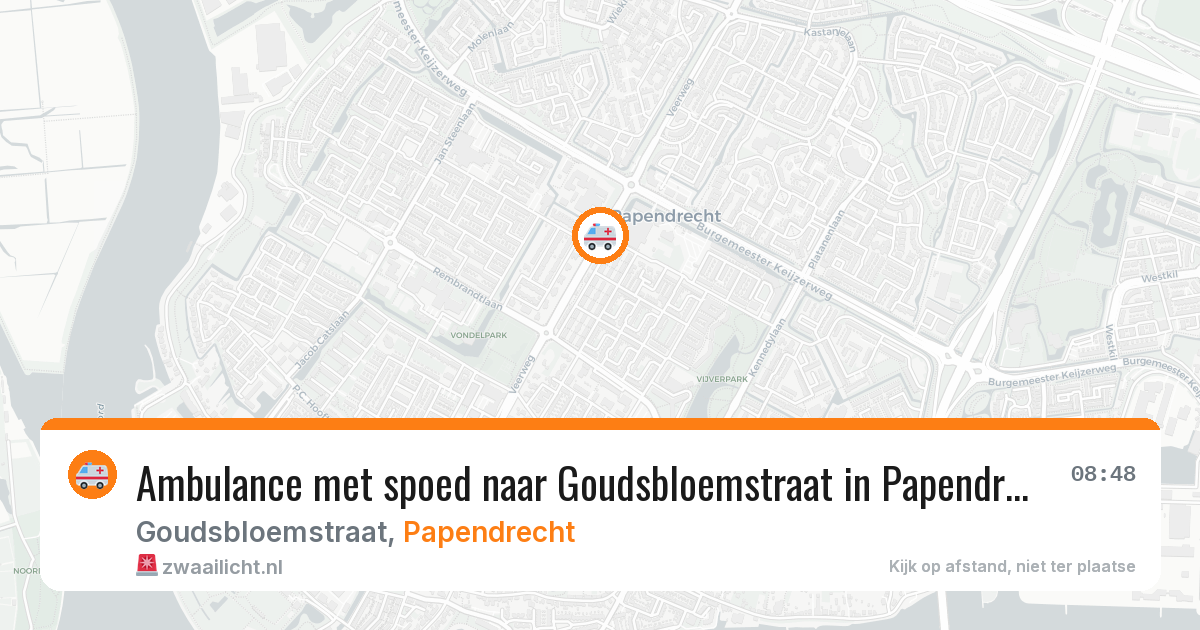 Ambulance met spoed naar Goudsbloemstraat in Papendrecht — 22 jul 2026