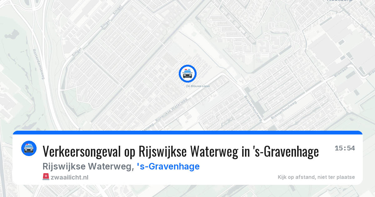 Verkeersongeval op Rijswijkse Waterweg in 's-Gravenhage — 2 aug 2026