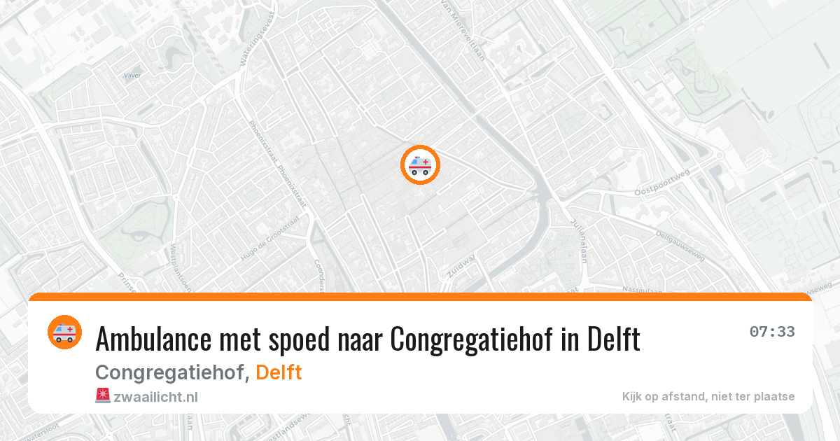 Ambulance met spoed naar Congregatiehof in Delft — 18 apr 2026