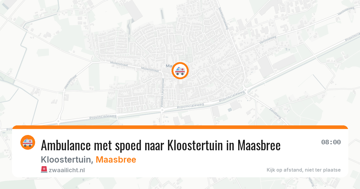 Ambulance met spoed naar Kloostertuin in Maasbree — 28 jul 2026
