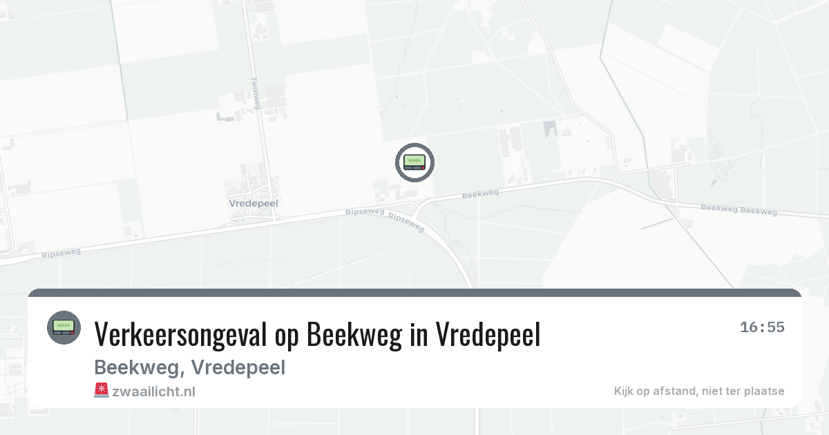 Verkeersongeval op Beekweg in Vredepeel — 28 apr 2026