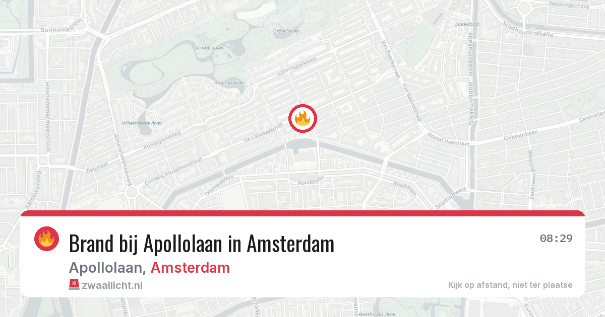 Brand bij Apollolaan in Amsterdam — 5 aug 2026