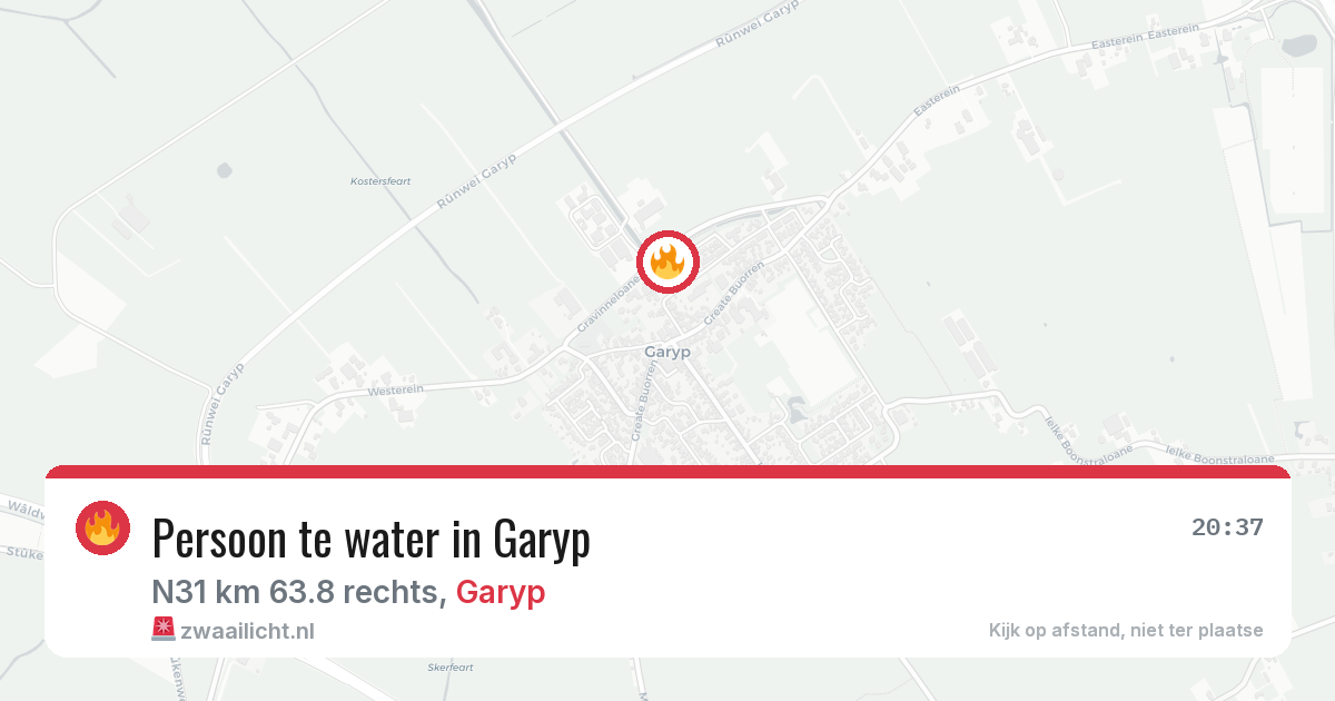 Persoon te water in Garyp — 10 feb 2026