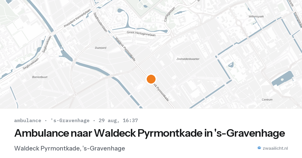 Ambulance naar Waldeck Pyrmontkade in 's-Gravenhage — 29 aug 2026