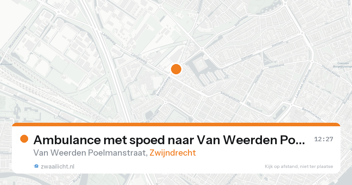 Ambulance met spoed naar Van Weerden Poelmanstraat in Zwijndrecht — 15 aug 2026