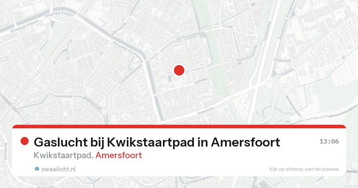 Gaslucht bij Kwikstaartpad in Amersfoort — 18 aug 2026