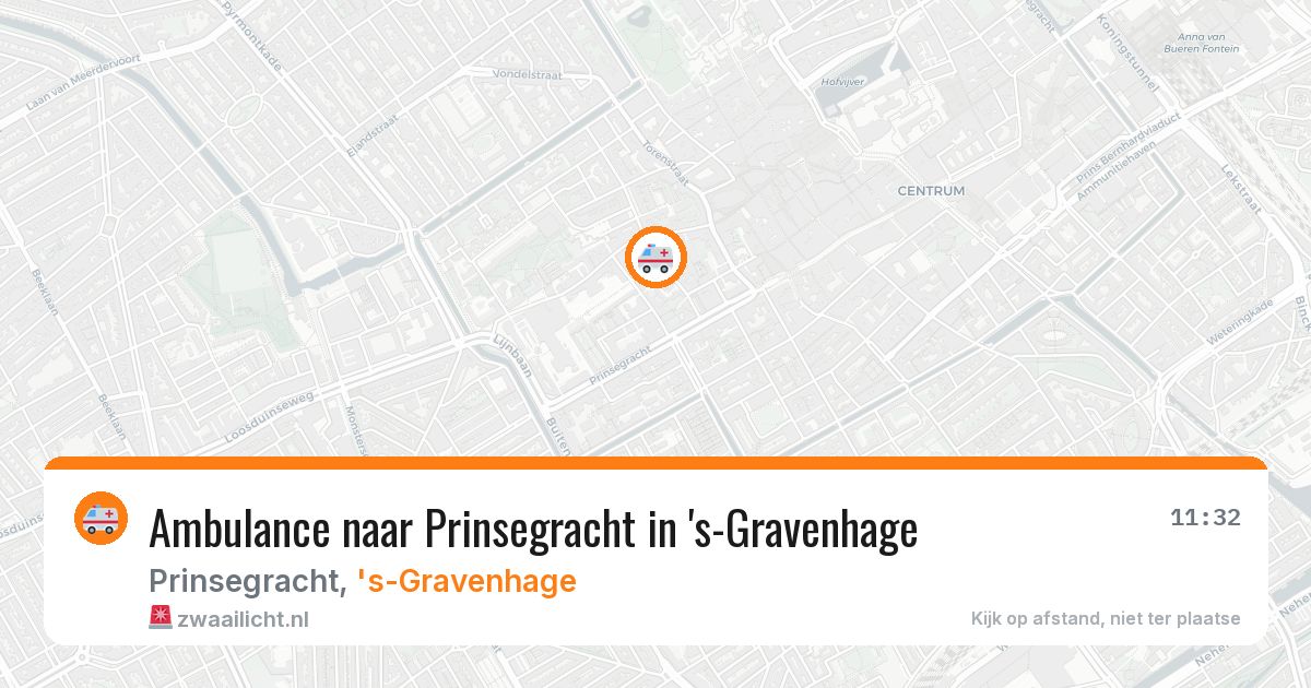 Ambulance naar Prinsegracht in 's-Gravenhage — 14 aug 2026