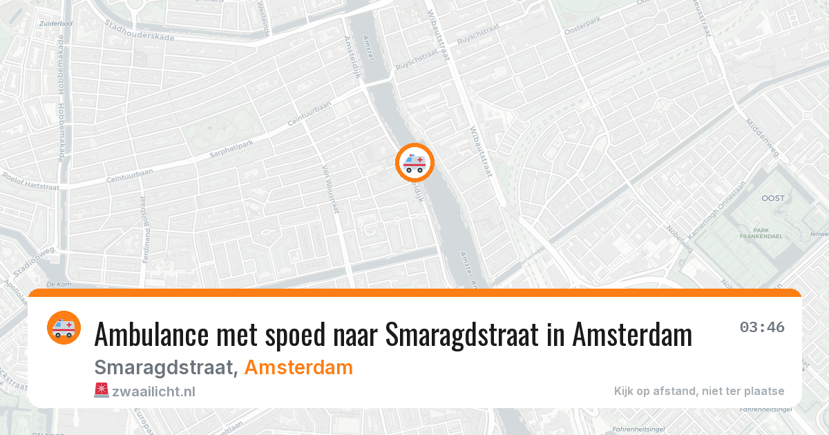 Ambulance met spoed naar Smaragdstraat in Amsterdam — 6 aug 2026